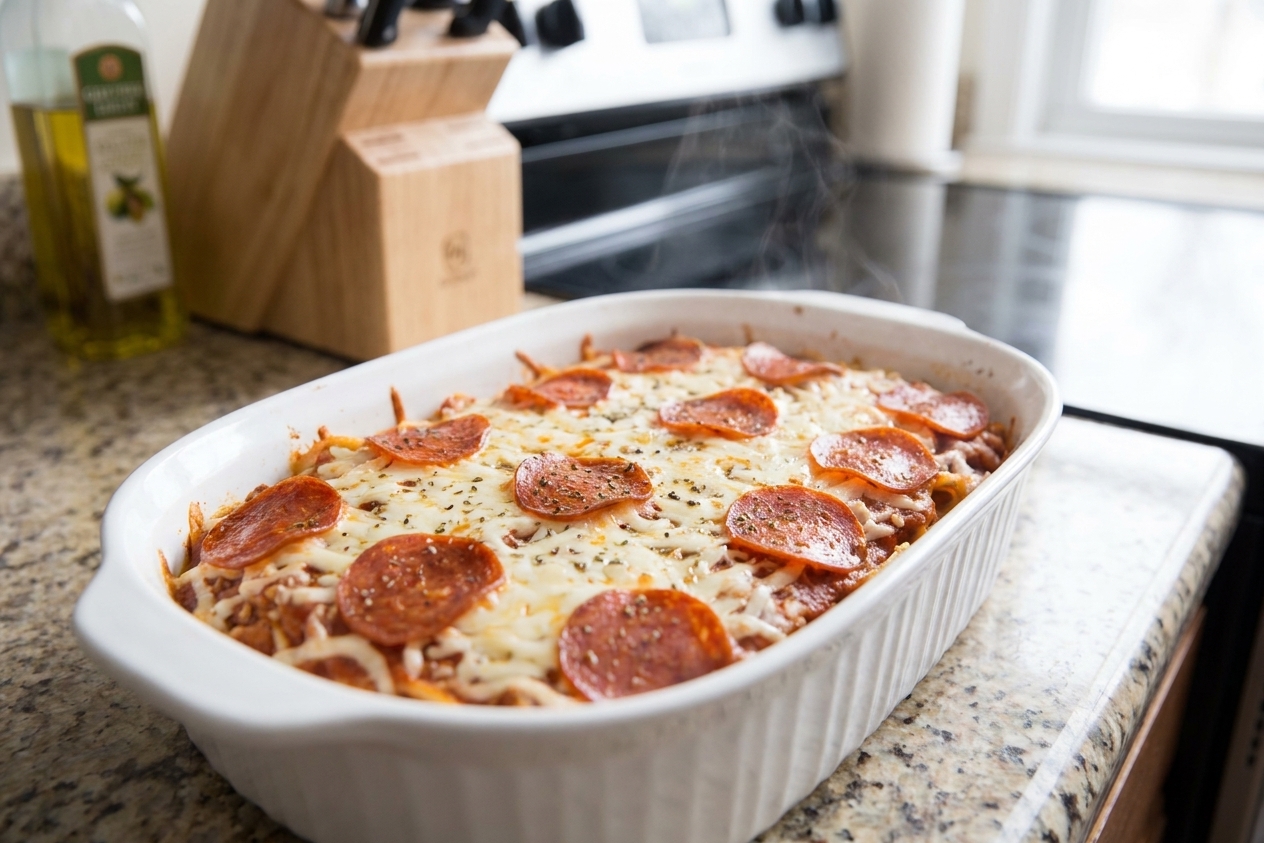Pepperoni Pizza Casserole