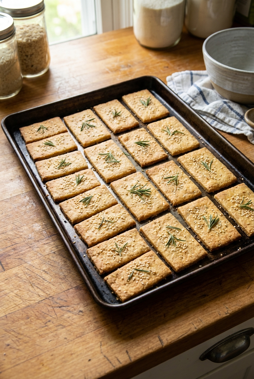 Herby Almond Flour Crackers