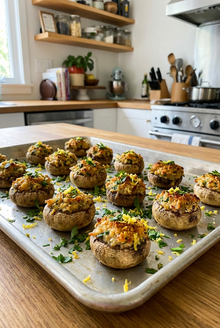 Luxurious Zesty Stuffed Mushrooms