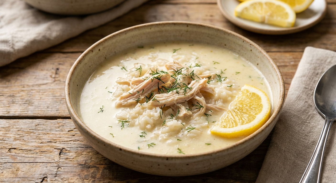 Silky Greek Avgolemono Soup