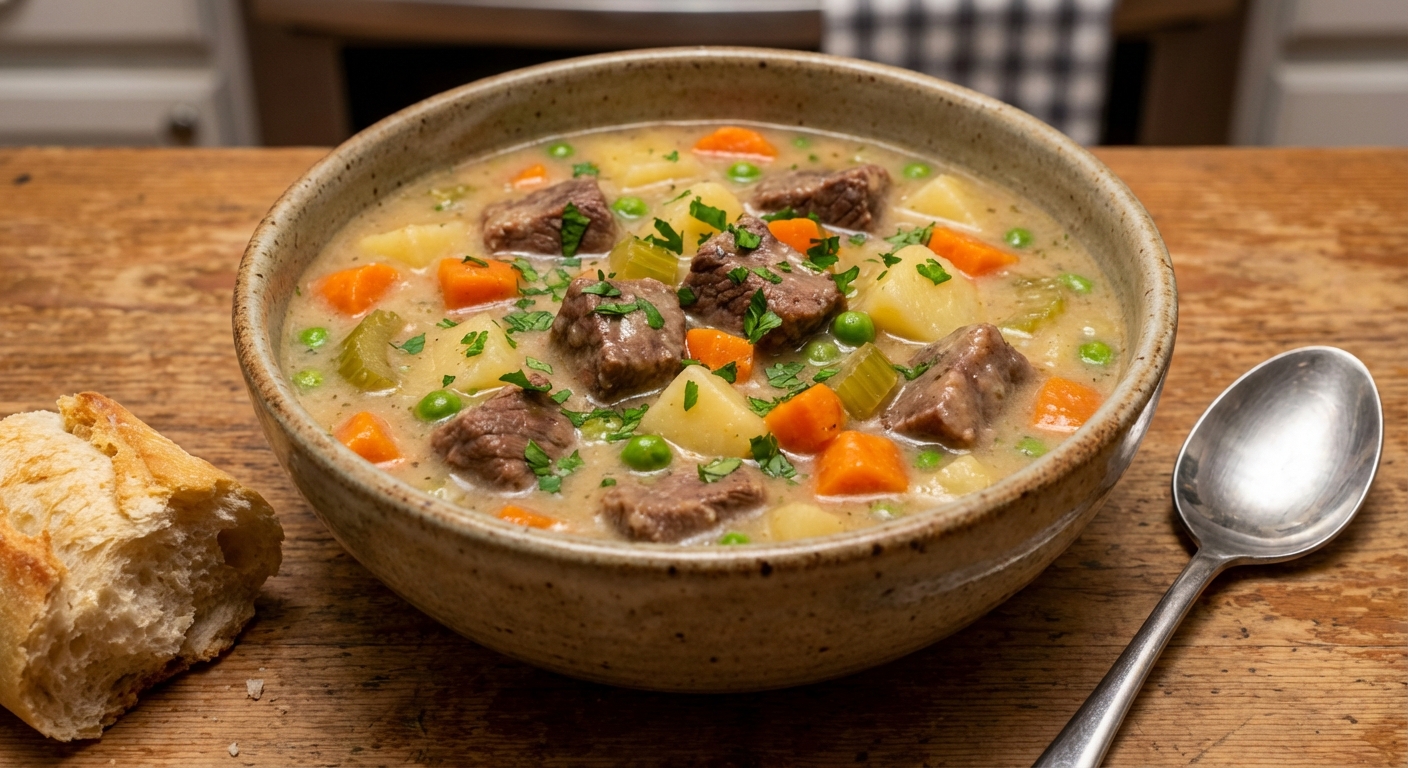Creamy Homestyle Beef Vegetable Soup