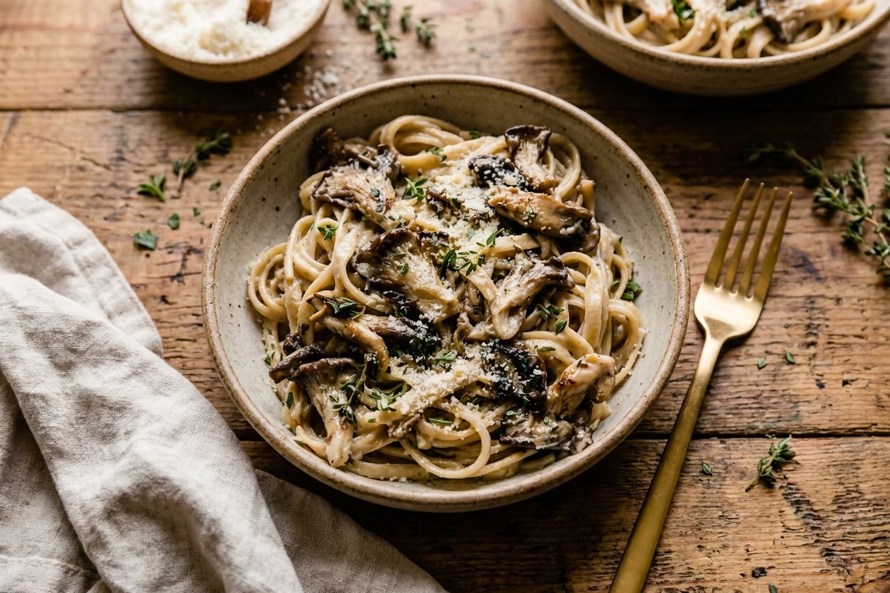 Creamy Garlic Mushroom Pasta