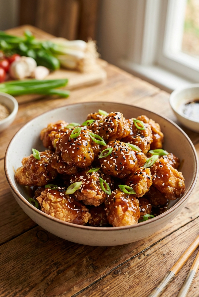 Sesame Chicken (Tangy and Sweet)