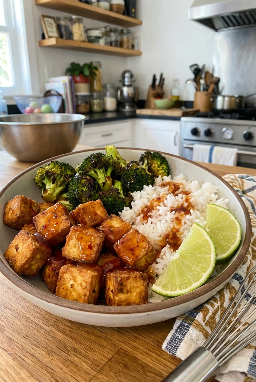 Sweet-Spicy Lime Chili Tofu Bowls