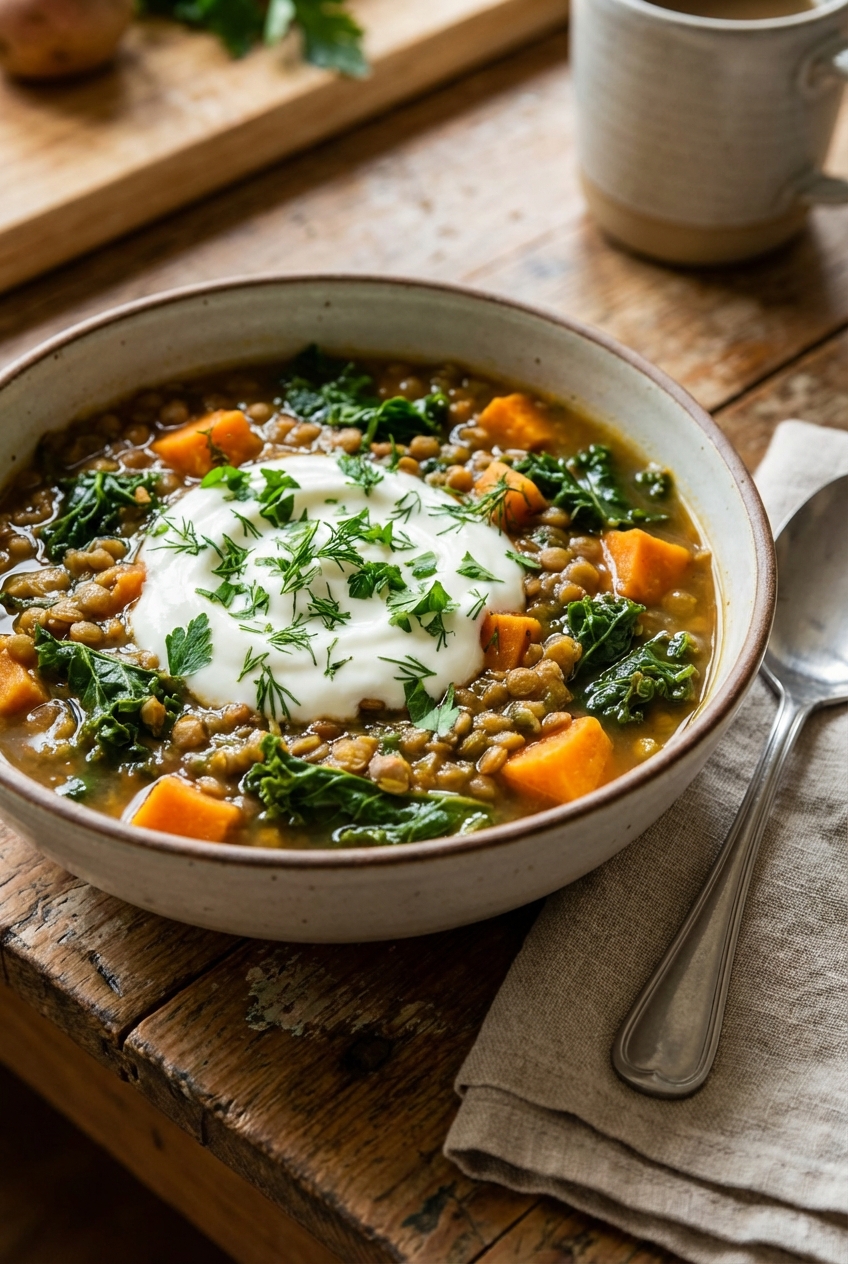 Slow Cooker Rainbow Lentil Soup