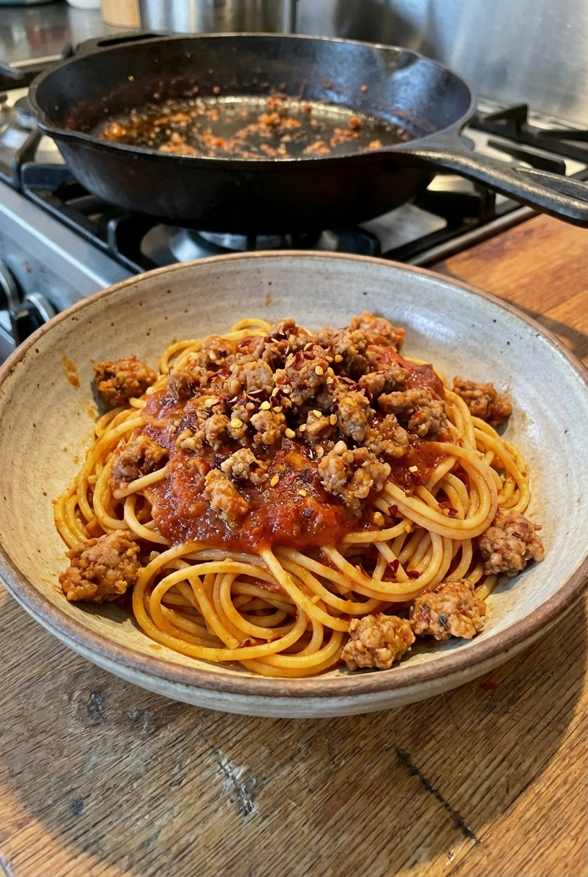 Smoky and Spicy Quick Spaghetti