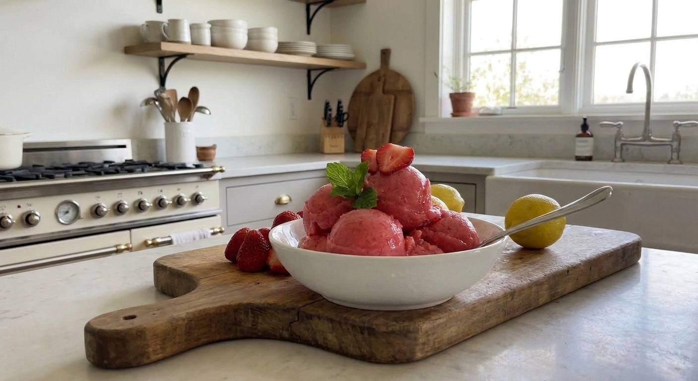 Strawberry Lemon Sorbet