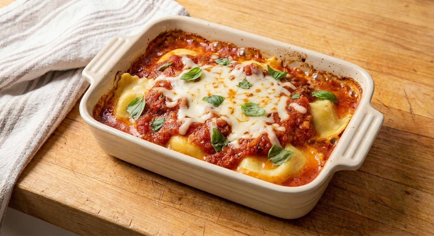 Cheesy Baked Ravioli