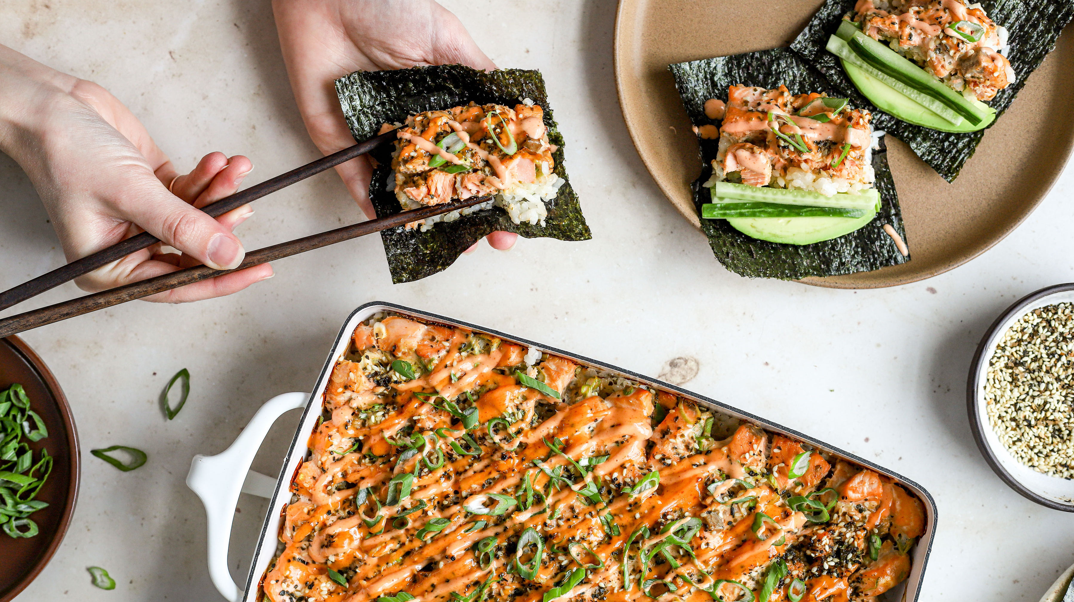 Salmon Sushi Bake