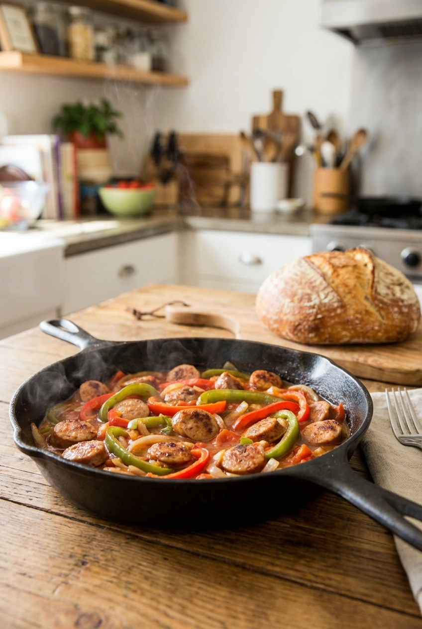 Weeknight Chicken Sausage and Peppers