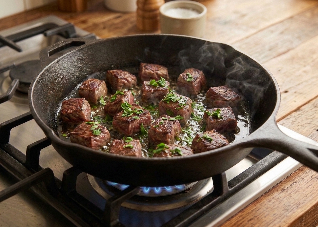 Garlic-Butter Sirloin Tip Steak Bites