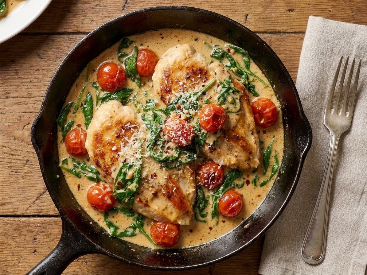 Creamy Tuscan Chicken Skillet (Low Carb)