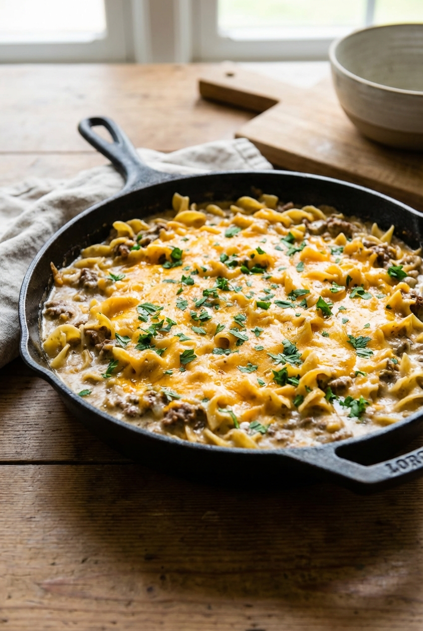 Creamy Homestyle Ground Beef Skillet