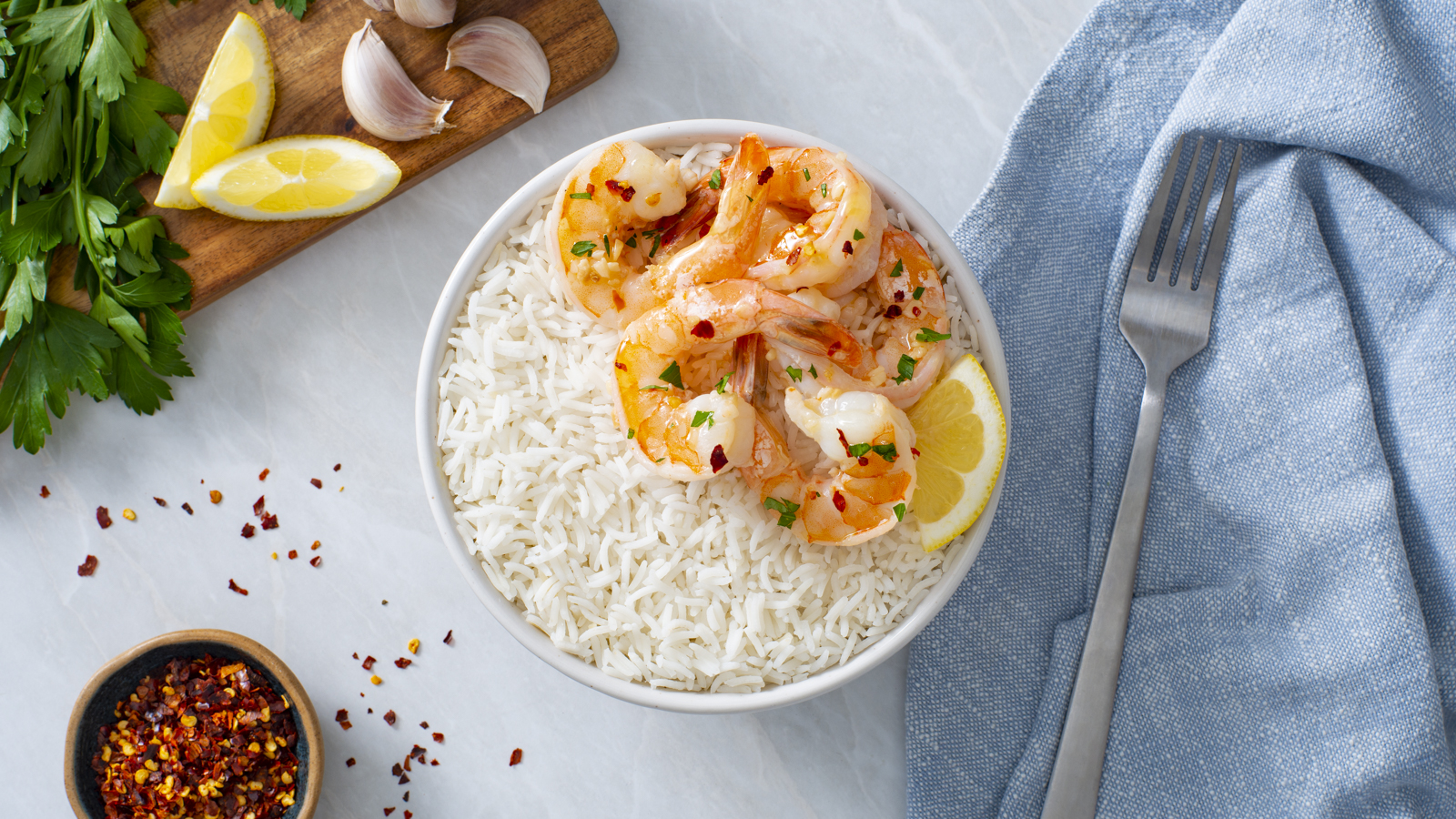 15-Minute Garlic Butter Shrimp and Rice