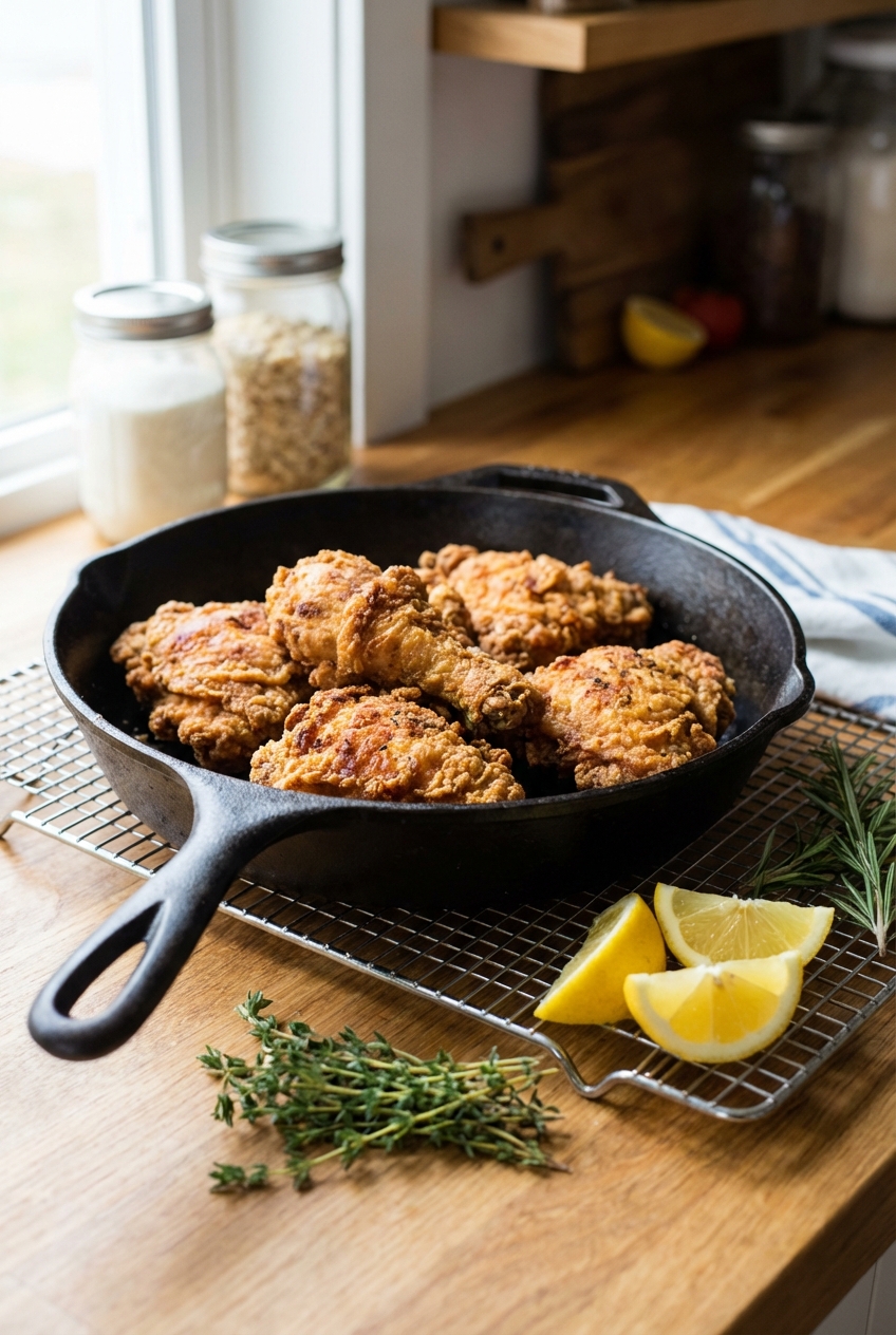 Crispy Lemon Herb Fried Chicken