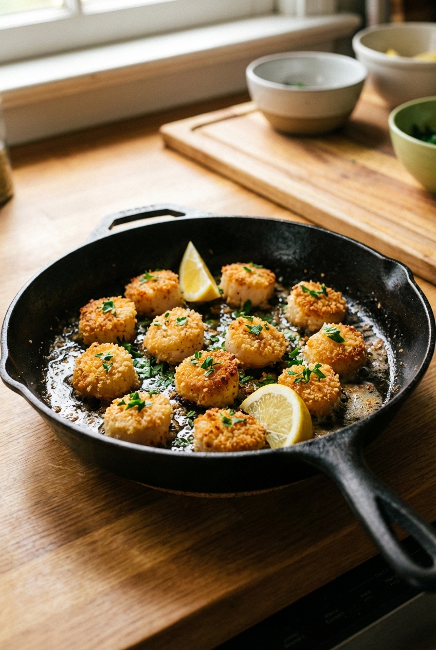 Crispy Scallops With Crunchy Panko