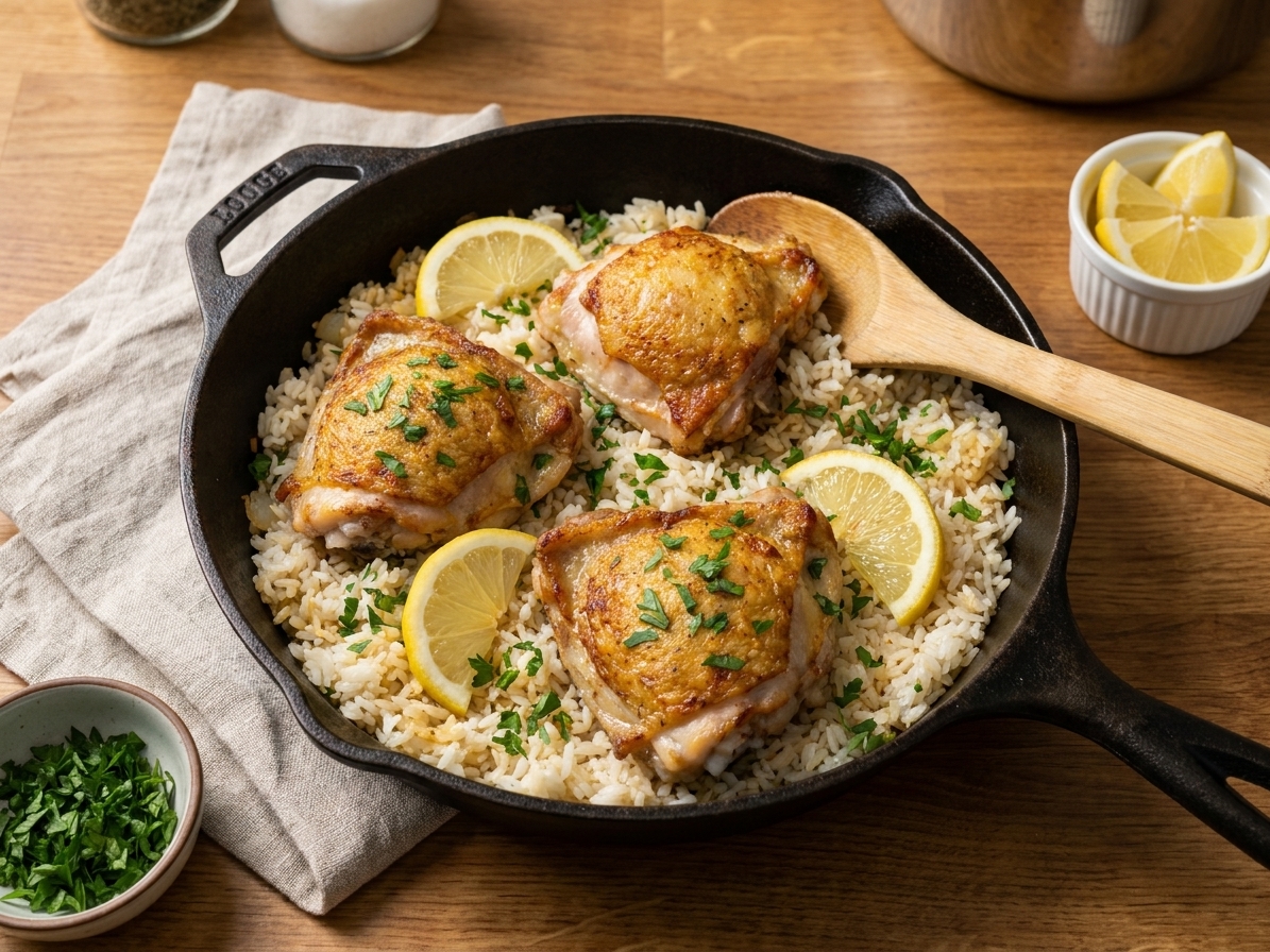 Recipeasy One-Pan Lemon Garlic Chicken and Rice
