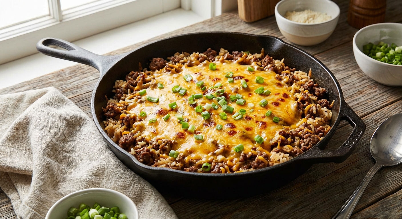 Simple Ground Beef and Rice Skillet