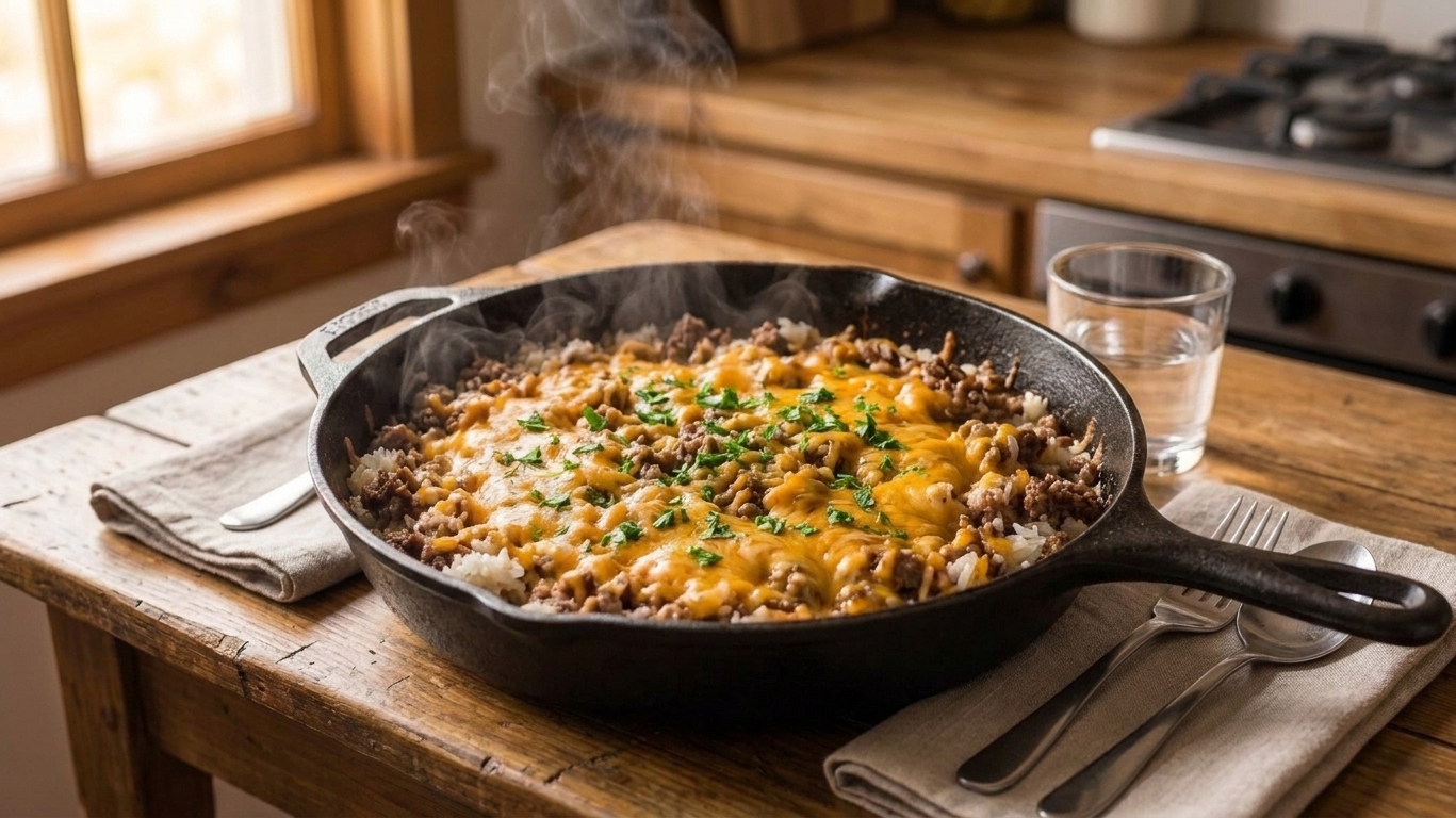 One-Pan Hamburger and Rice