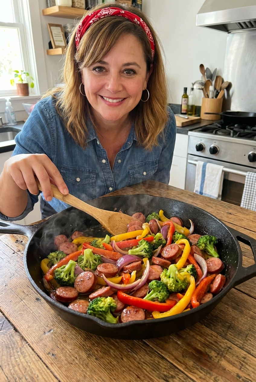 Bright & Citrusy Healthy Kielbasa Skillet