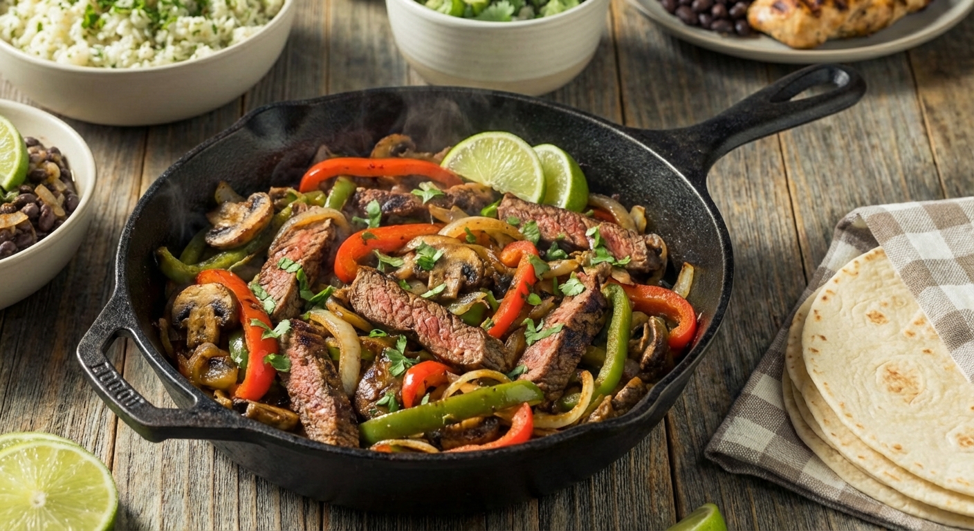 Earthy Beef Steak Fajitas