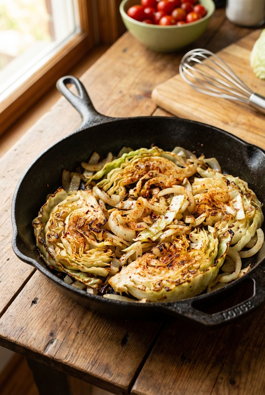 Skillet Fried Cabbage (Spiced and Aromatic)