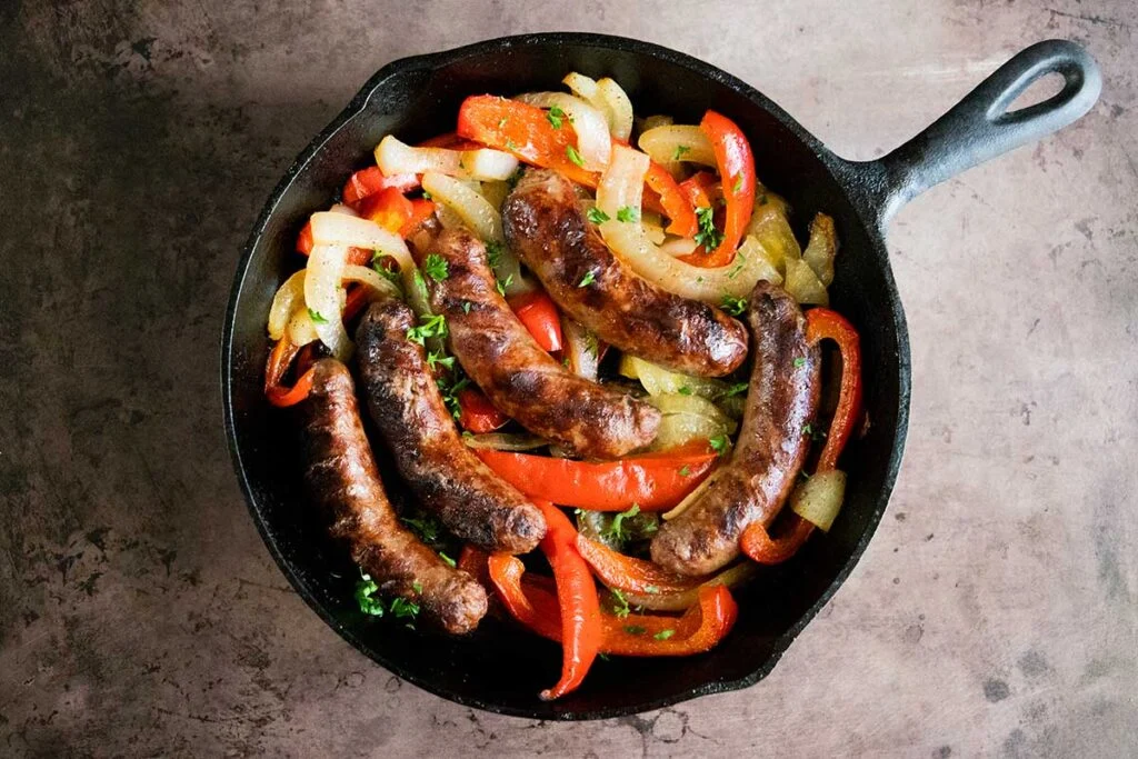 Skillet Brats and Onions