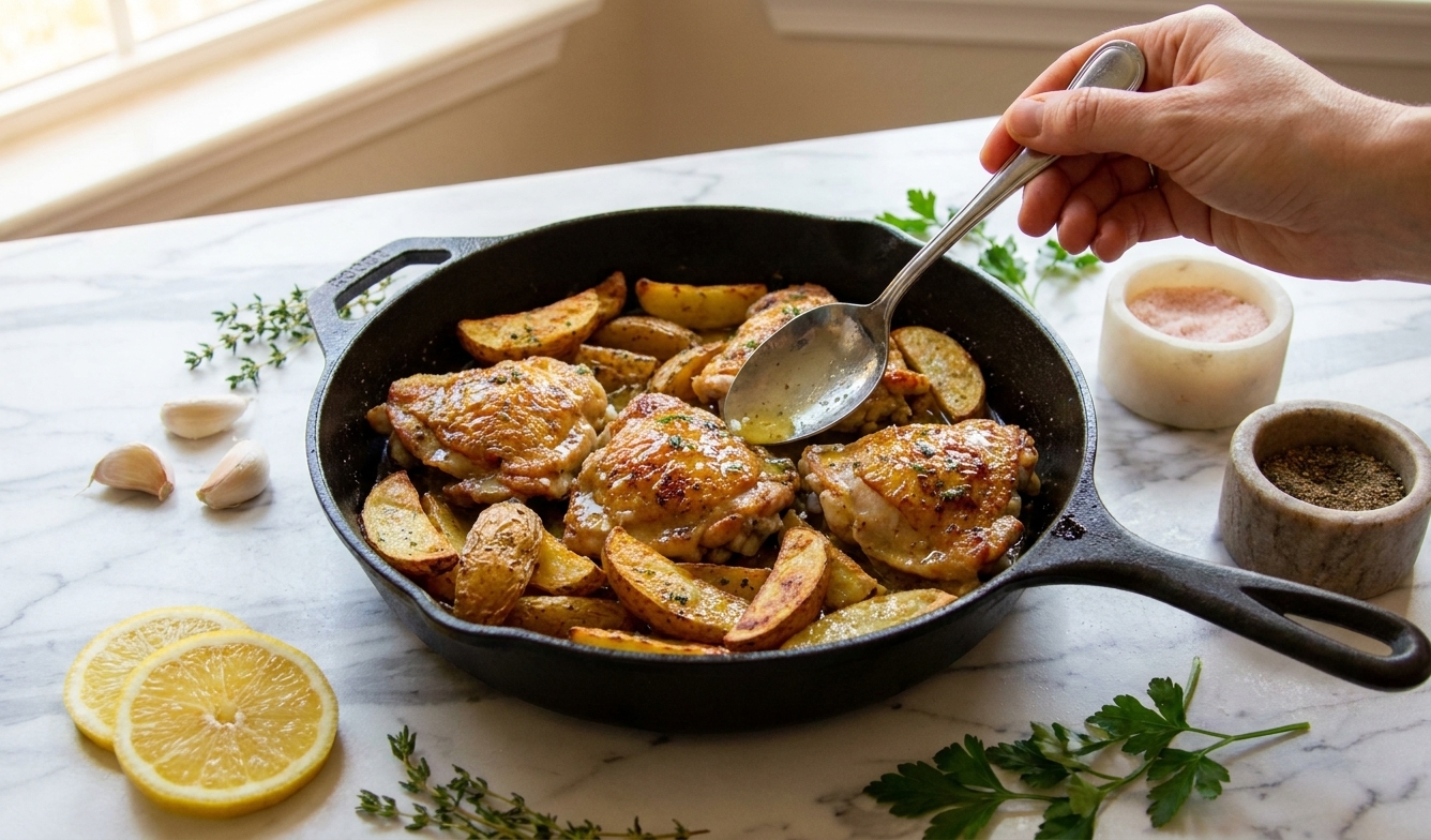 Lemon Garlic Butter Chicken and Potatoes