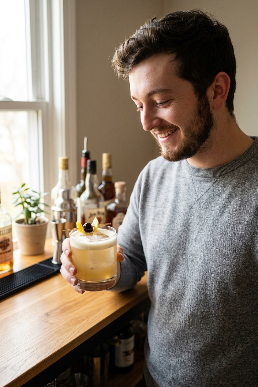 Classic Whiskey Sour (Balanced Citrus)