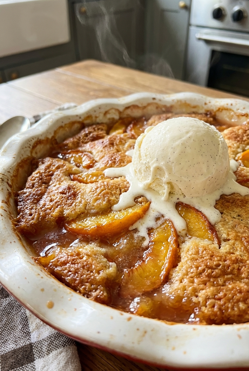 Silky-Smooth Decadent Peach Cobbler