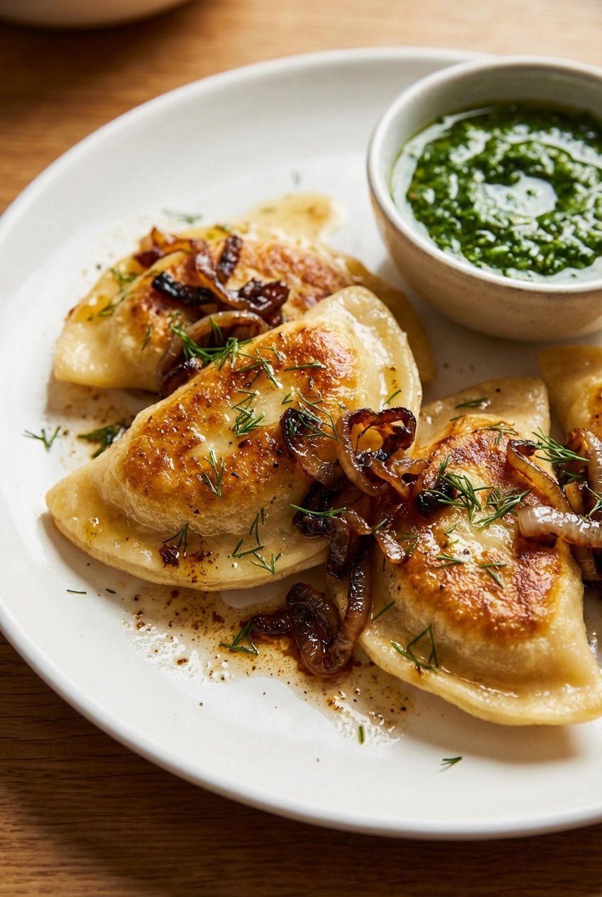 Gourmet Pierogi (Crispy Butter, Bold Filling)