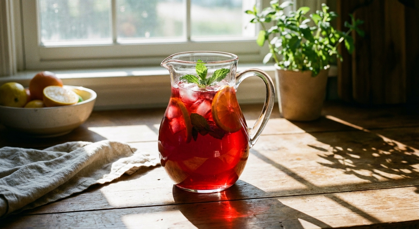 Sweet & Tart Hibiscus Iced Tea