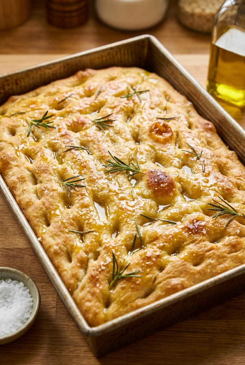 Fluffy Olive Oil Focaccia