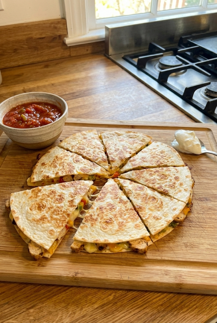 Light and Fluffy Classic Chicken Quesadillas