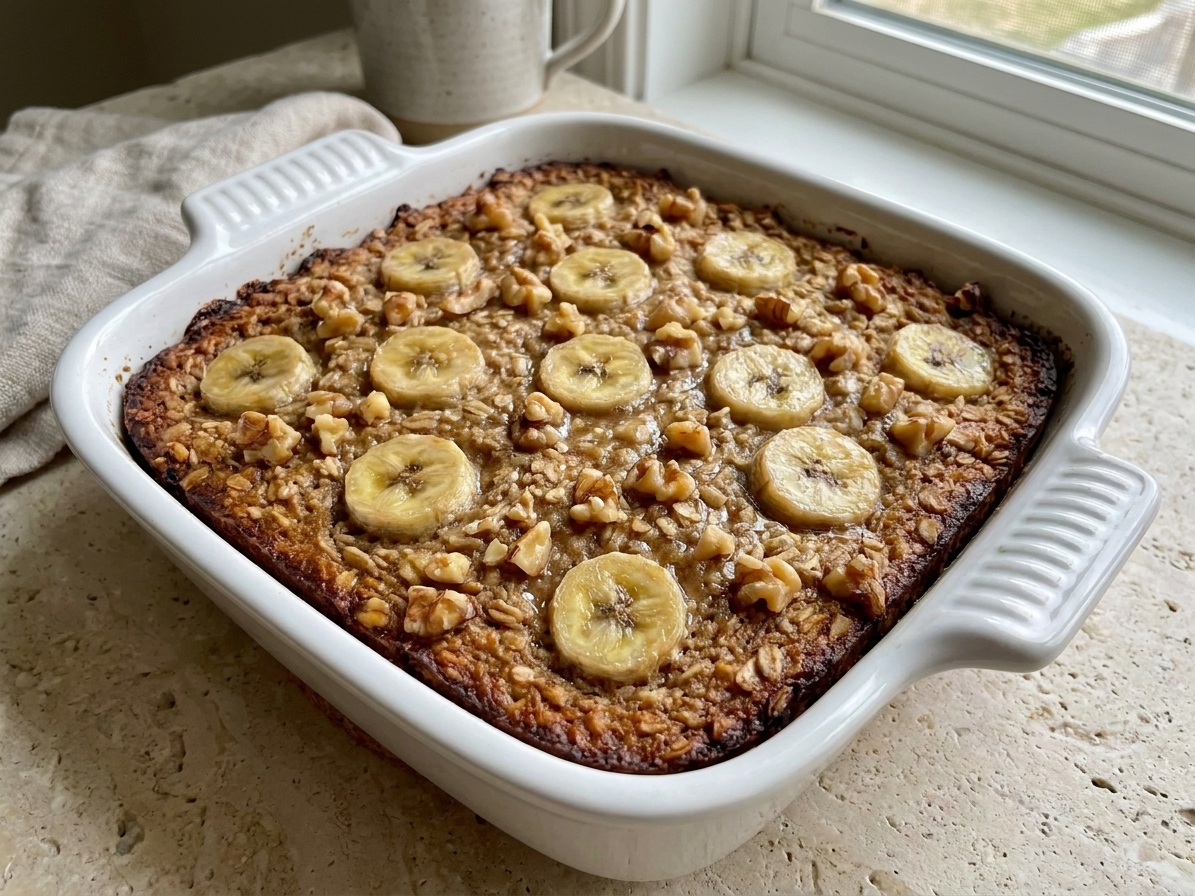 Banana Bread Baked Oatmeal