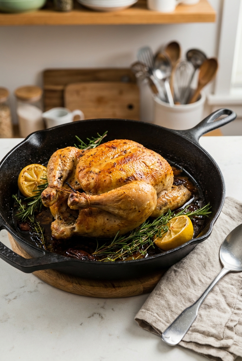 Weeknight Roast Chicken With Pan Gravy