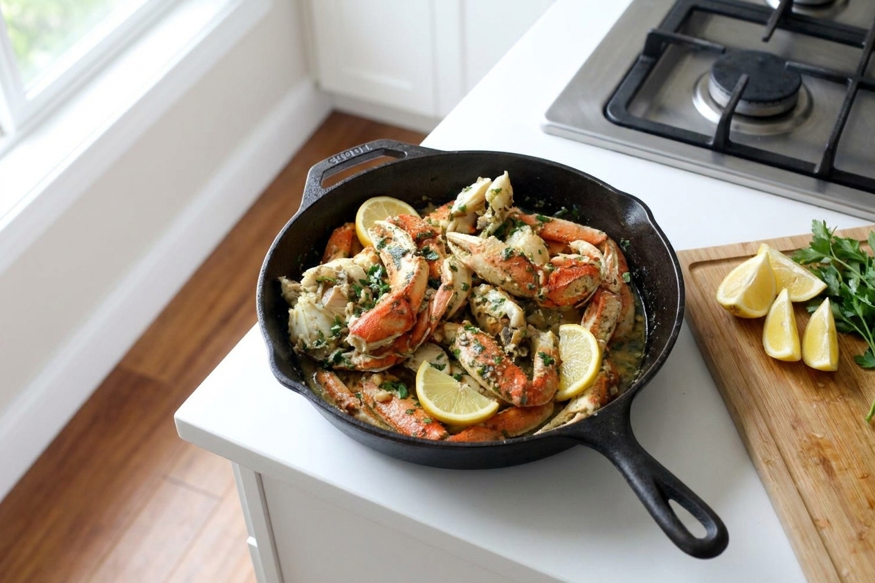 Dungeness (Dungeon) Crab with Garlic Butter