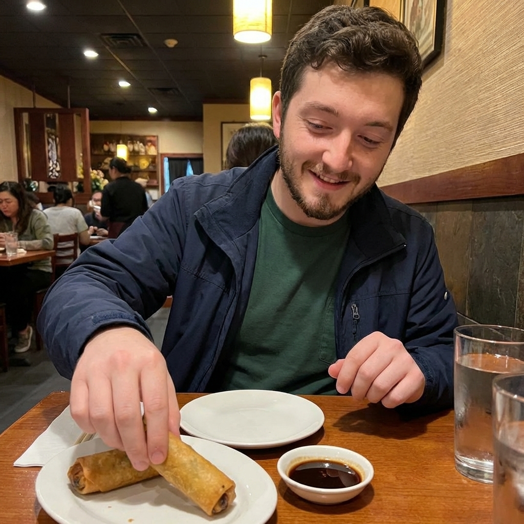 A plate of crispy vegetable spring rolls with dipping sauce