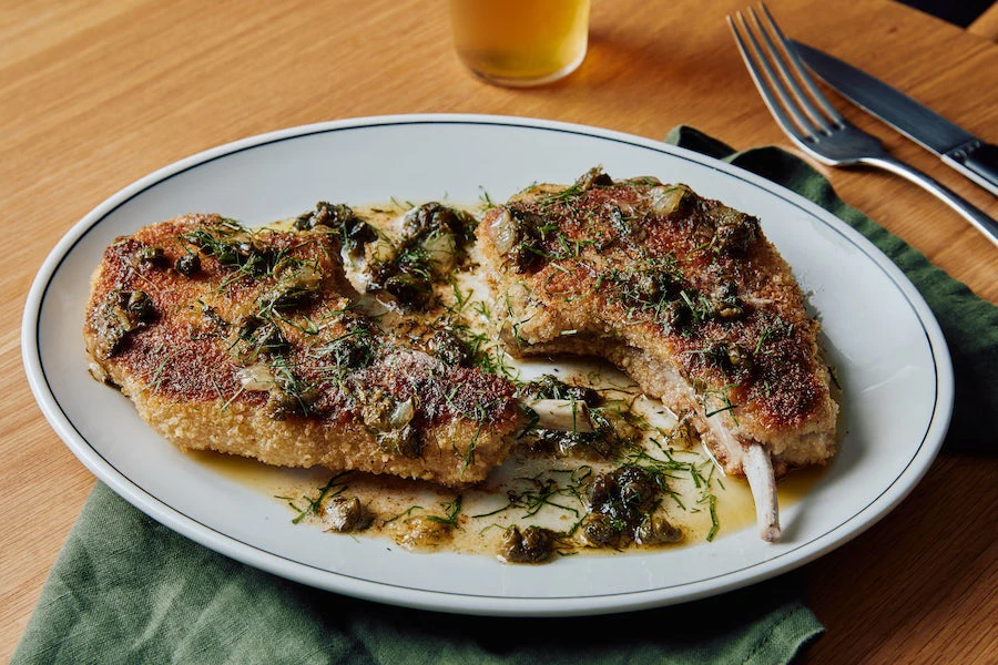 Crispy Pork Cutlets With Lemon-Caper Pan Sauce