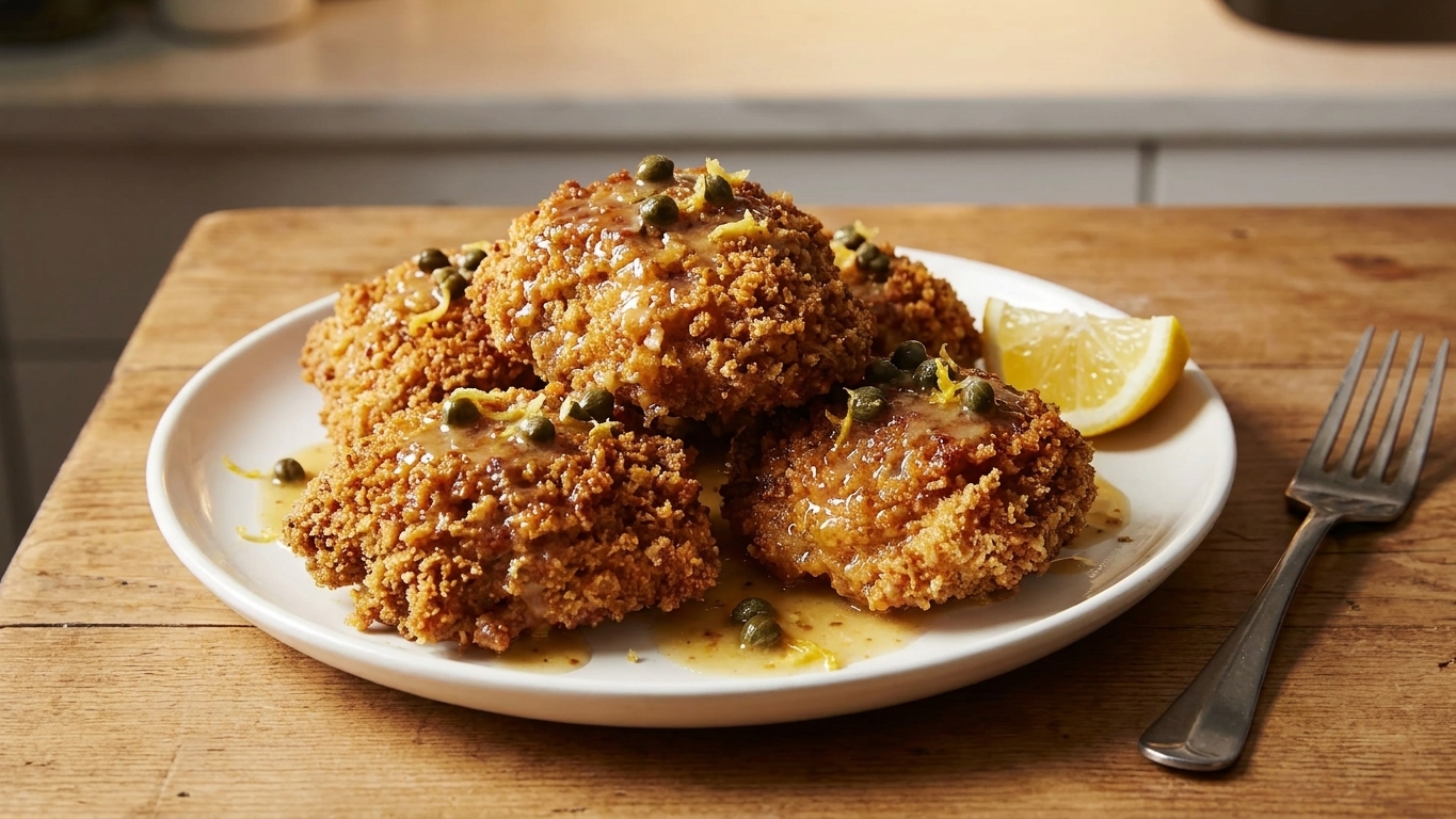 Crispy Chicken Cutlets with Lemon-Caper Pan Sauce