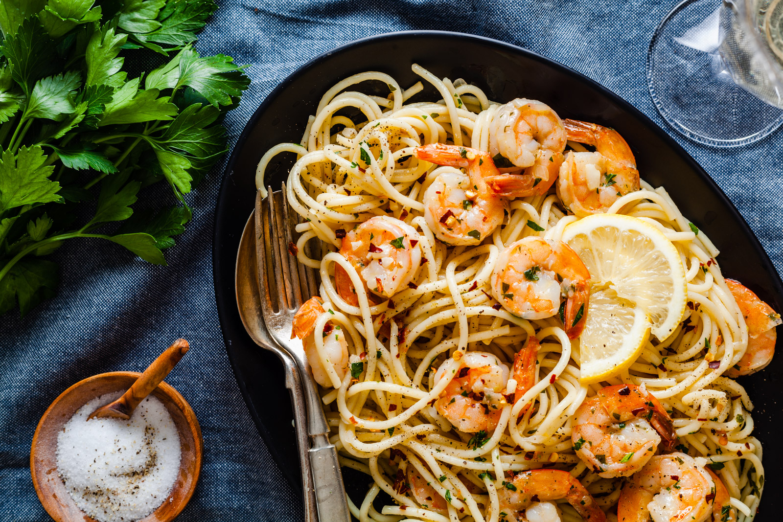 Creamy Lemon Garlic Seafood Pasta