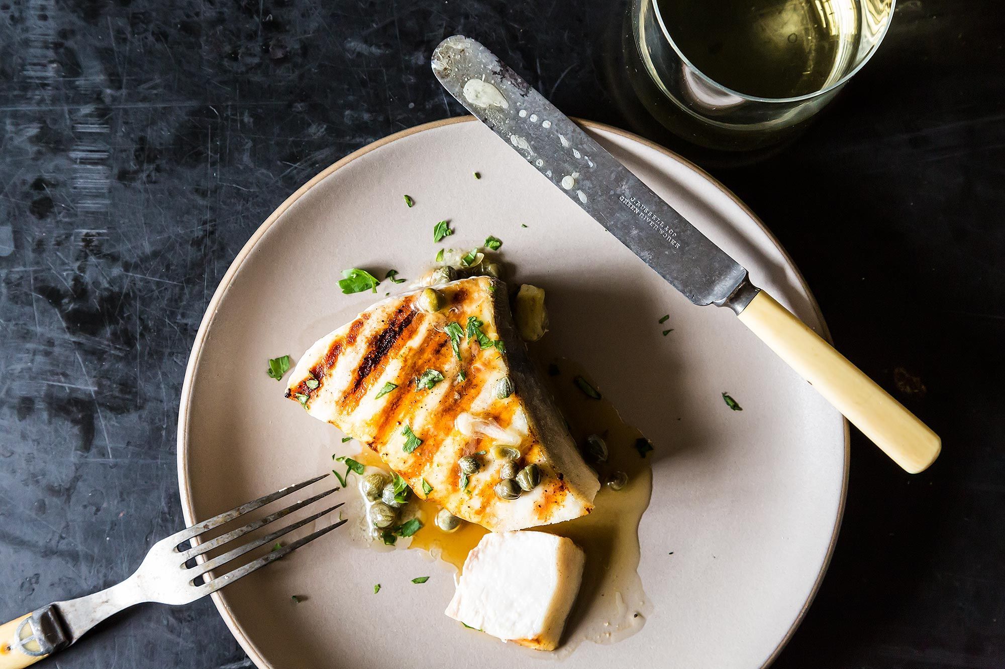 Grilled Swordfish with Lemon Caper Butter