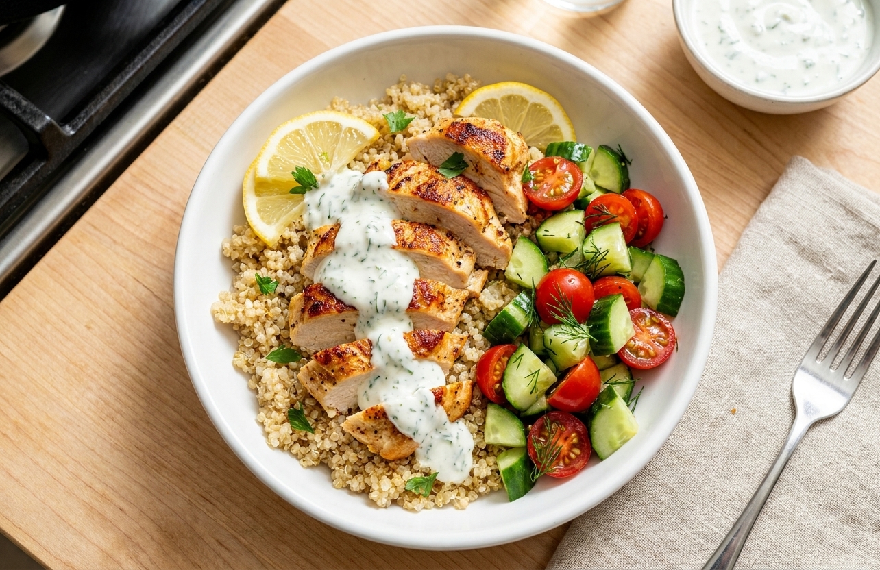 Healthy Lemon Chicken Quinoa Bowls