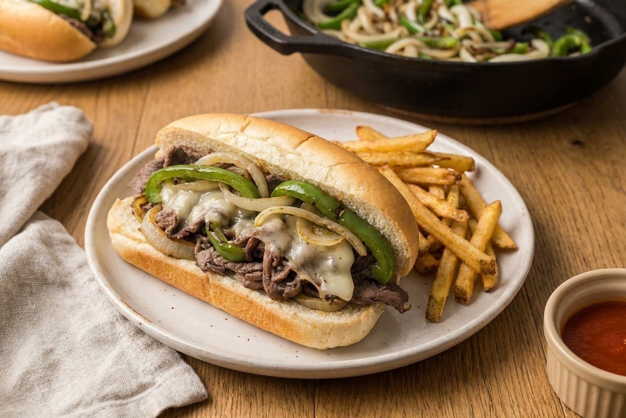 Garlic Butter Shaved Steak Sandwiches