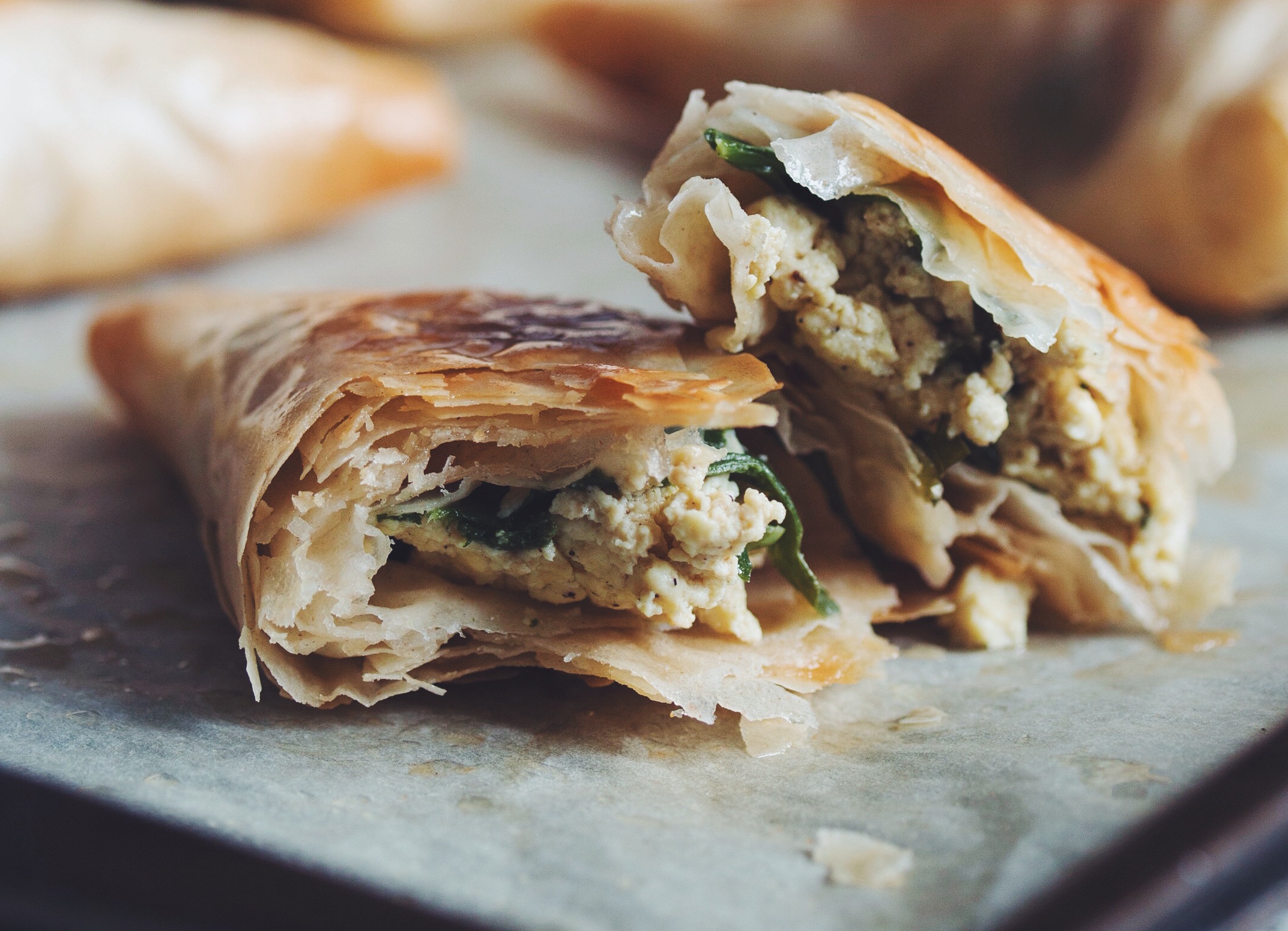 Crispy Spinach and Feta Phyllo Triangles