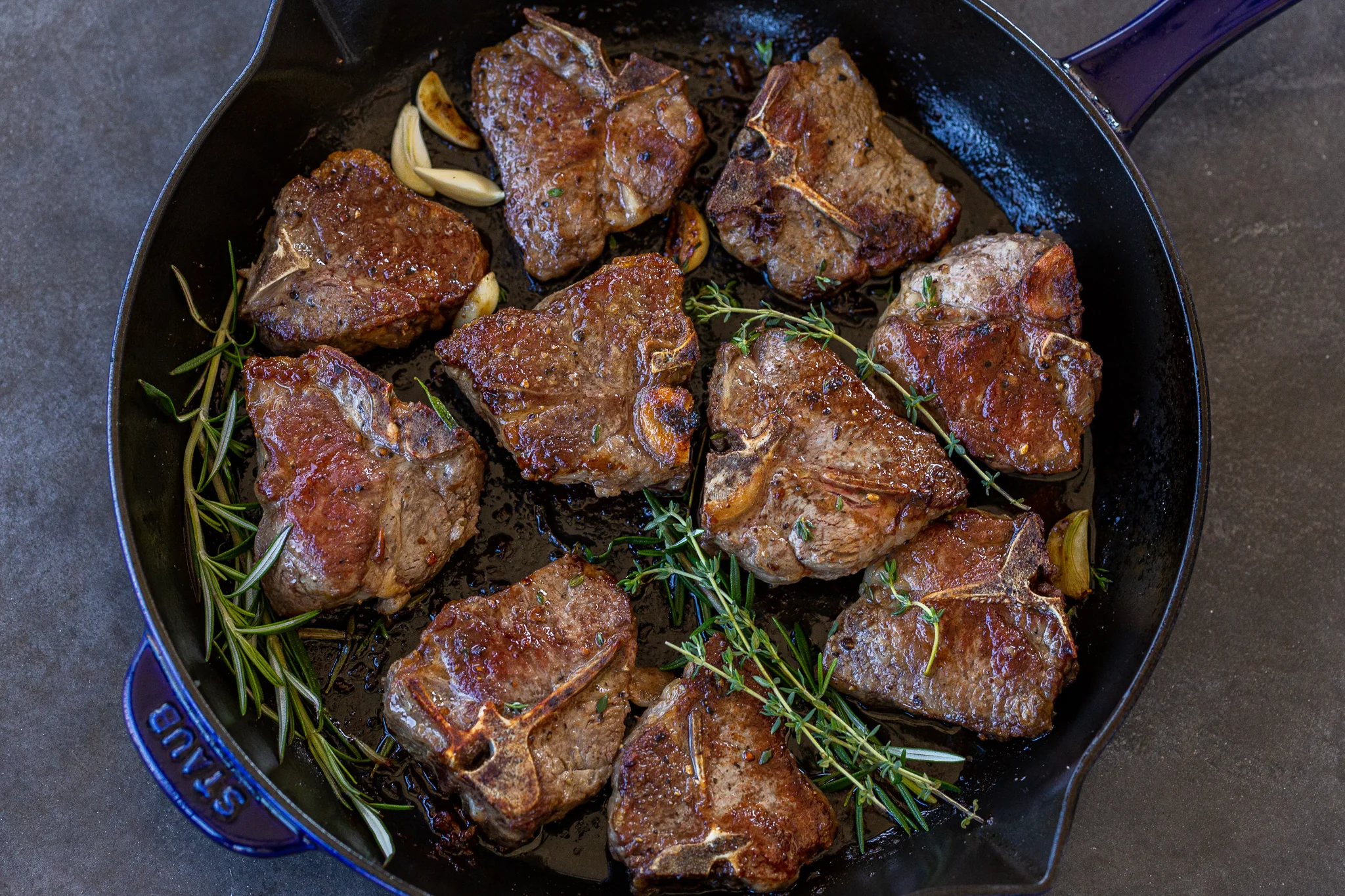 Garlic Rosemary Lamb Loin Chops