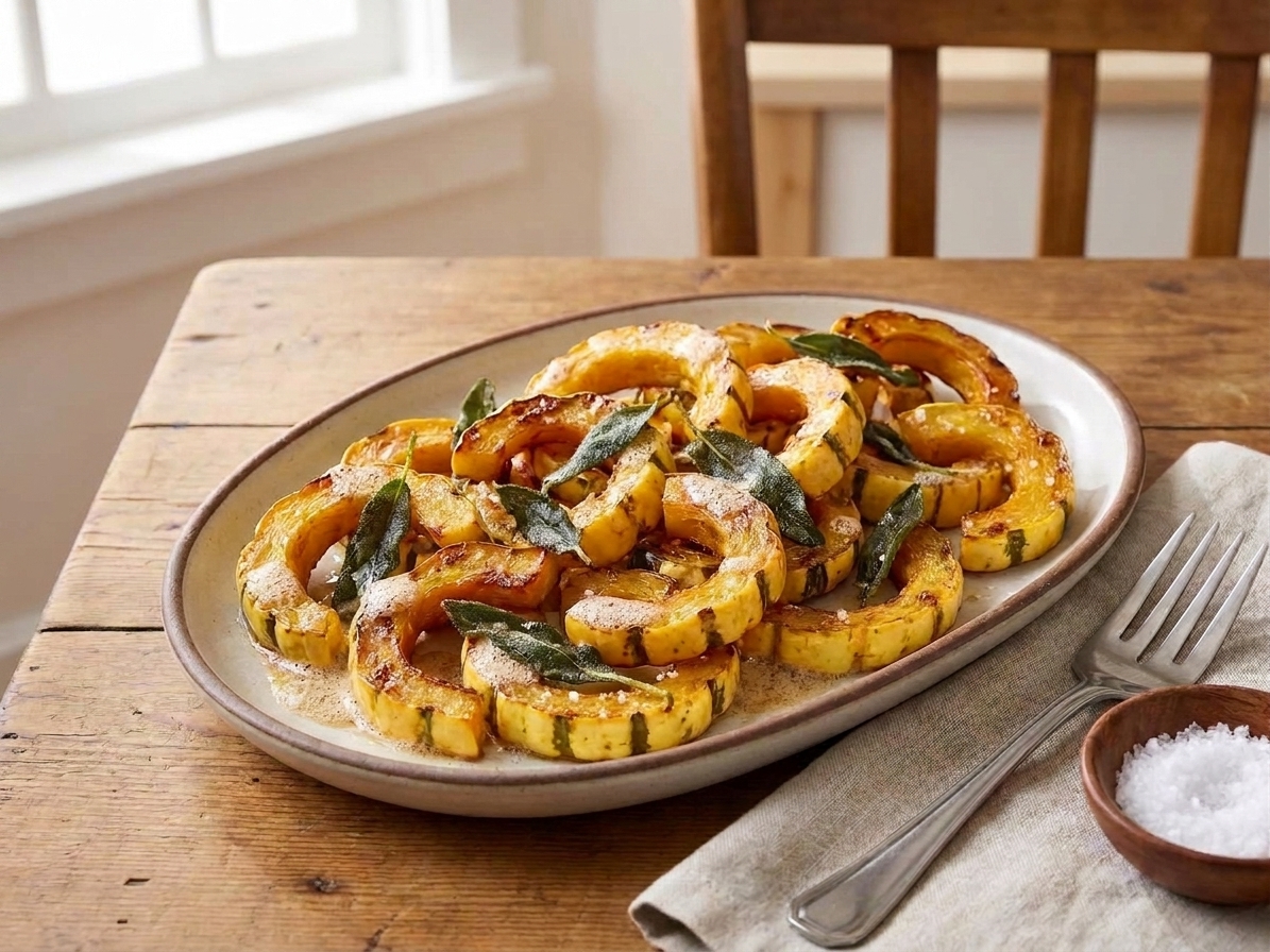 Brown Butter Roasted Delicata Squash