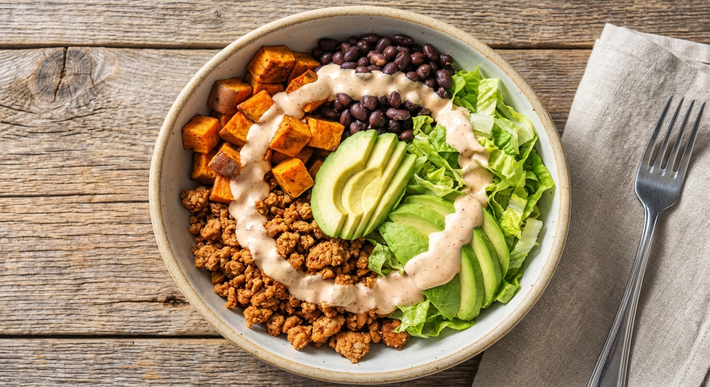 Healthy Ground Turkey Bowls With Creamy Chipotle Lime Sauce