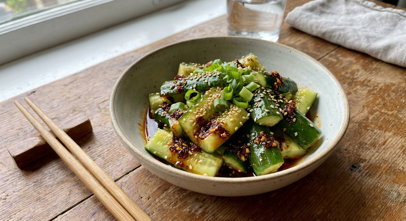 Modern Smashed Cucumber Salad With Chili Crisp