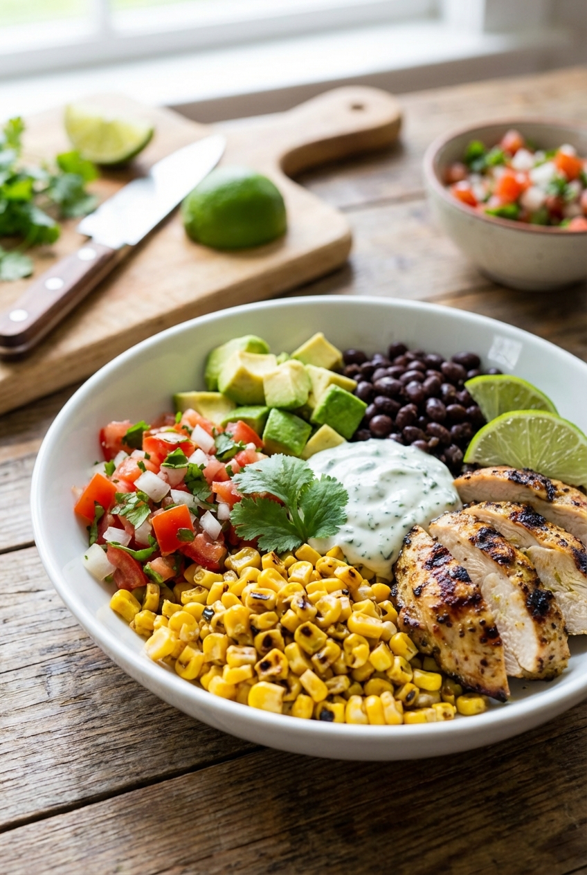 Bright and Citrusy Mexican-Inspired Chicken Bowls